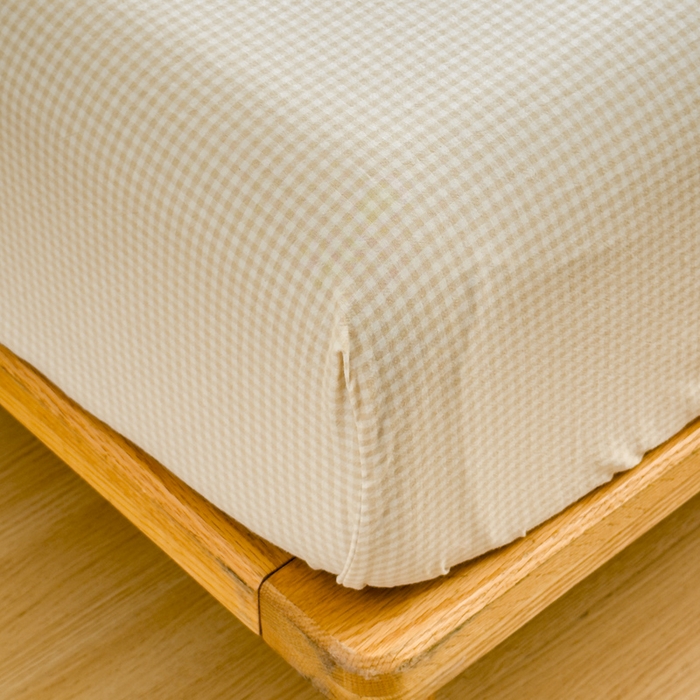 91家纺网 家纺一手货源 找家纺 2025新款简约款色织水洗棉单品床笠 糖果卡其