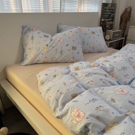 奈颜 2025新款云感双层纱爆款裸睡四件套-实拍图 提供买家秀 动物派对