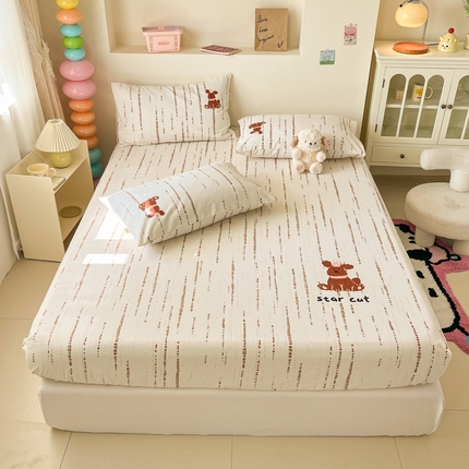 91家纺网 家纺一手货源 找家纺 （总）卧趣家纺 2025新款全棉烫画老粗布单品系列-床笠