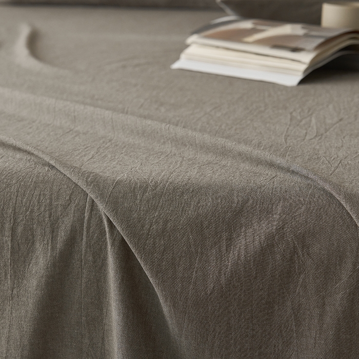 91家纺网 家纺一手货源 找家纺 2025春夏新品色织大提花单品床单 浅灰