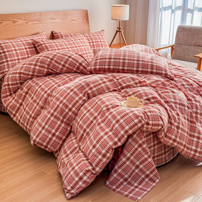 91家纺网 家纺一手货源 找家纺 （总）2025新款简约款色织水洗棉四件套