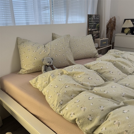 奈颜 2025新款云感双层纱爆款裸睡四件套-实拍图 提供买家秀 初春