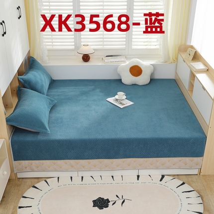 2025新款高密雪尼尔复合炕盖榻榻米炕垫XK3568-XK3575 XK3568蓝
