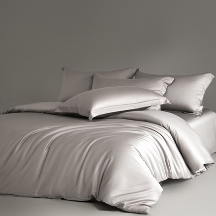 618家纺 2025新款50S100支全棉四件套 月光灰