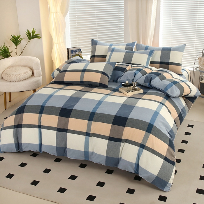 91家纺网 家纺一手货源 找家纺 金纱玉纺家纺 2024新款全棉水洗棉四件套巴克曼-兰