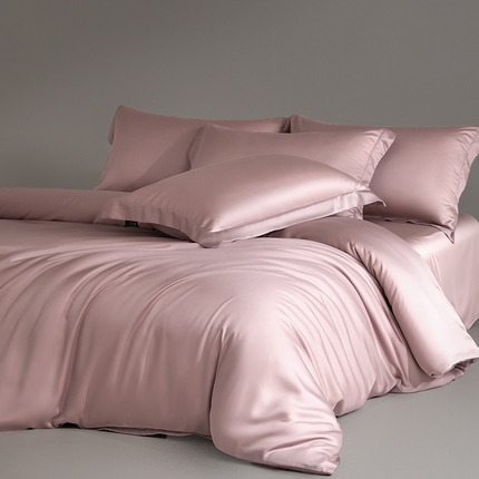 618家纺 2025新款50S100支全棉四件套 梦幻粉