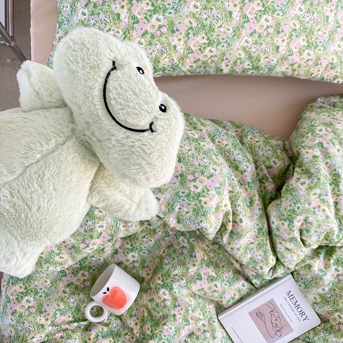 91家纺网 家纺一手货源 找家纺 尺素 2025新款ins风博主系列全棉四件套 禁止蕉绿