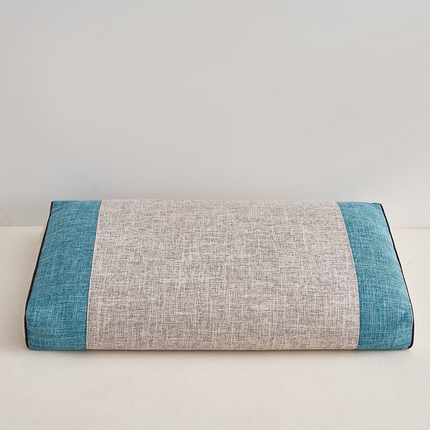 91家纺网 家纺一手货源 找家纺 2025新款荞麦竹节麻方枕竹节麻方枕-蓝