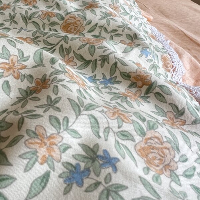 91家纺网 家纺一手货源 找家纺 棉生活家纺 2025新款全棉小清新花边款蕾丝四件套 花晓