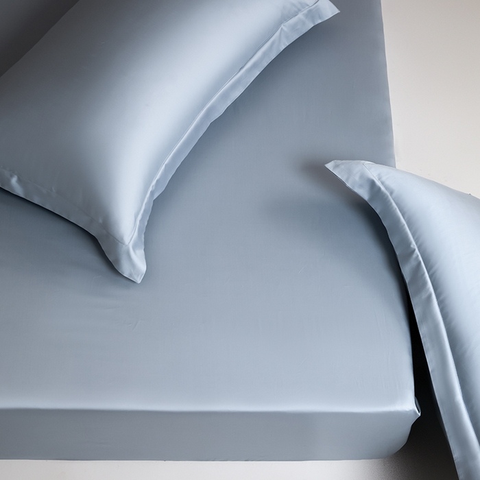 91家纺网 家纺一手货源 找家纺 618家纺 2025新款50S100支全棉单品系列-单床笠 灰蓝