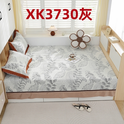 2025新款高密雪尼尔复合炕盖榻榻米炕垫-XK3730 XK3730灰