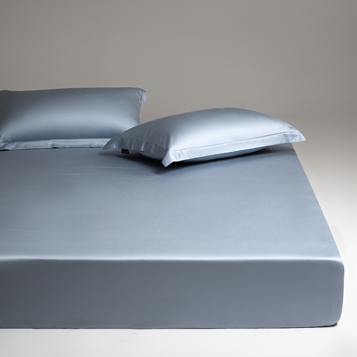 91家纺网 家纺一手货源 找家纺 618家纺 2025新款50S100支全棉单品系列-单床笠 灰蓝