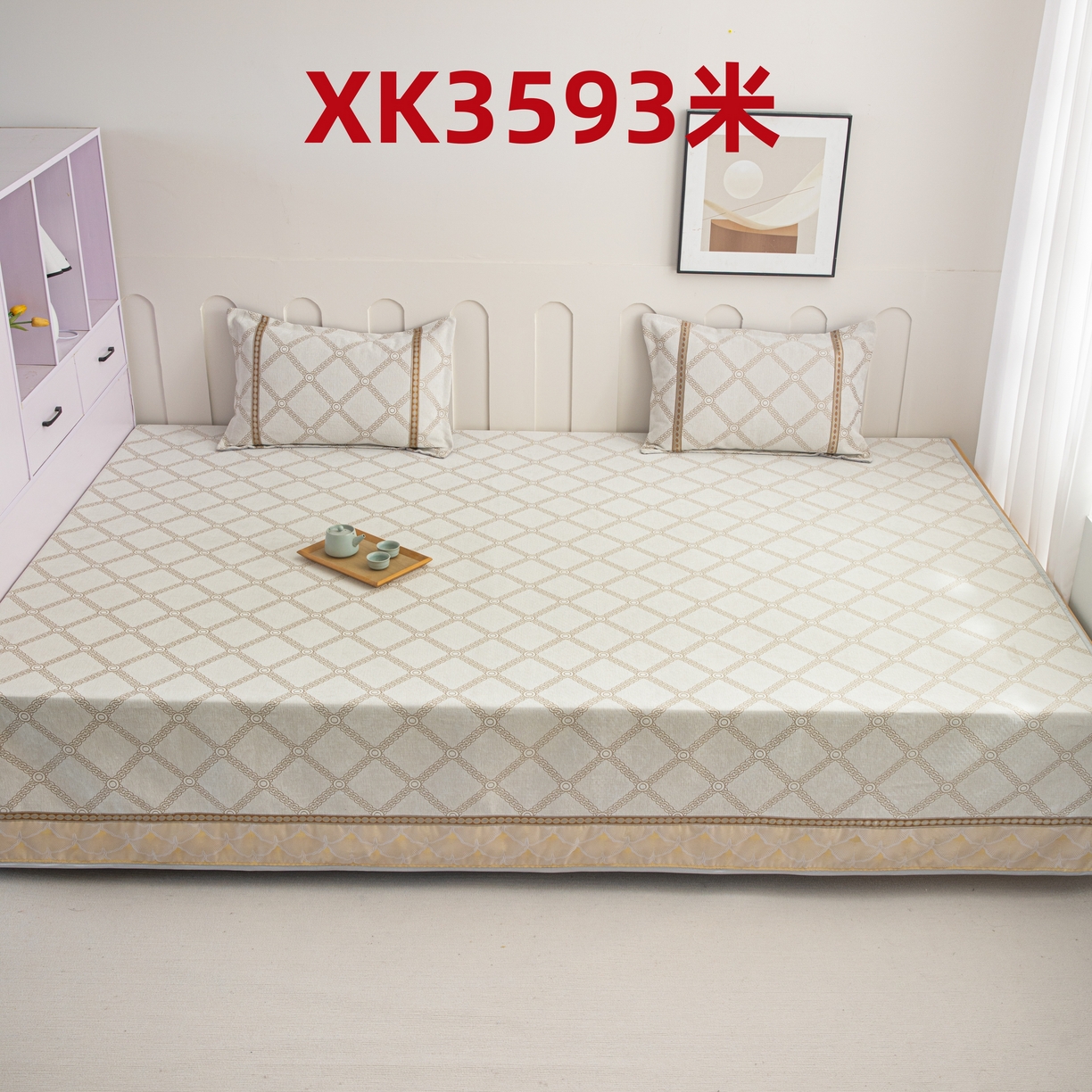 91家纺网 家纺一手货源 找家纺 2025新款高密雪尼尔复合炕盖榻榻米炕垫-XK3732-XK3598-XK3593-XK3595 XK3593米