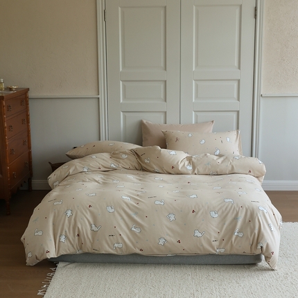 91家纺网 家纺一手货源 找家纺 （总）梦可莱家居 2025新款A类全棉纯棉针织印花四件套-卡通系列