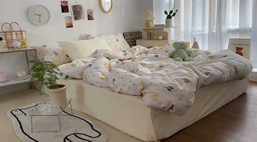 91家纺网 家纺一手货源 找家纺 尺素 2025新款ins风博主系列全棉四件套 你与星河