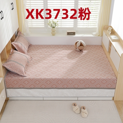 2025新款高密雪尼尔复合炕盖榻榻米炕垫-XK3732-XK3598-XK3593-XK3595 XK3732粉