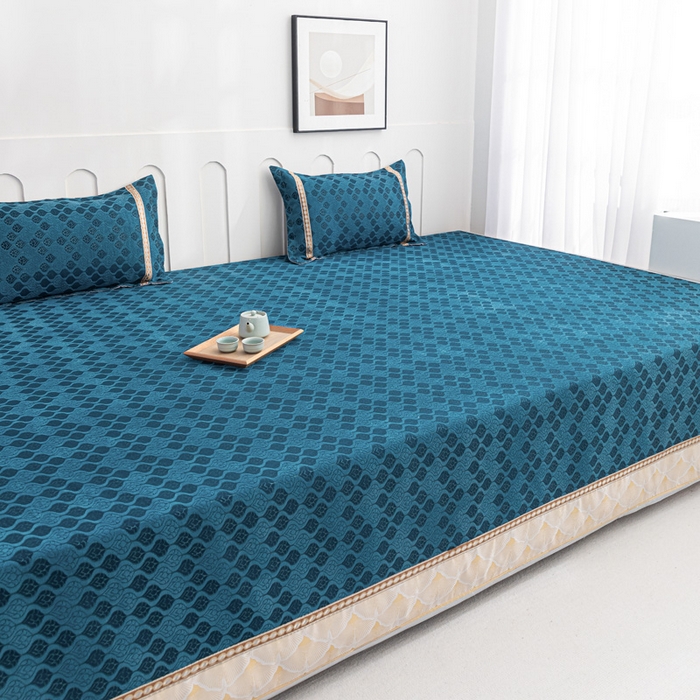 91家纺网 家纺一手货源 找家纺 2025新款高密雪尼尔复合炕盖榻榻米炕垫-XK3732-XK3598-XK3593-XK3595 XK3595绿