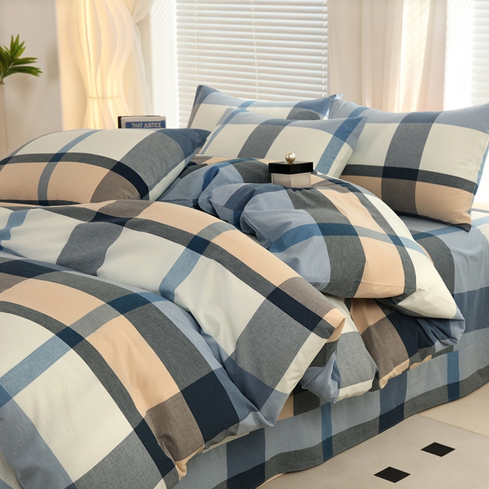 91家纺网 家纺一手货源 找家纺 金纱玉纺家纺 2024新款全棉水洗棉四件套巴克曼-兰