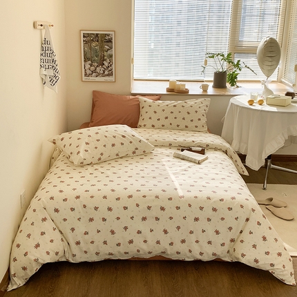 91家纺网 家纺一手货源 找家纺 （总）尺素 2025新款纯棉ins风碎花四件套-系列一