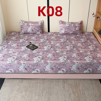 91家纺网 家纺一手货源 找家纺 （总）2025新款带花纯棉绗缝炕盖榻榻米炕垫K01-K11