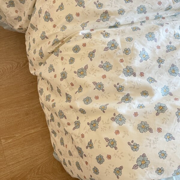 91家纺网 家纺一手货源 找家纺 棉生活家纺 2025新款全棉小清新花边款蕾丝四件套 漫然