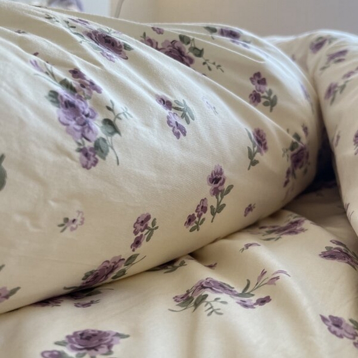 91家纺网 家纺一手货源 找家纺 棉生活家纺 2025新款全棉小清新花边款蕾丝四件套 洛潇