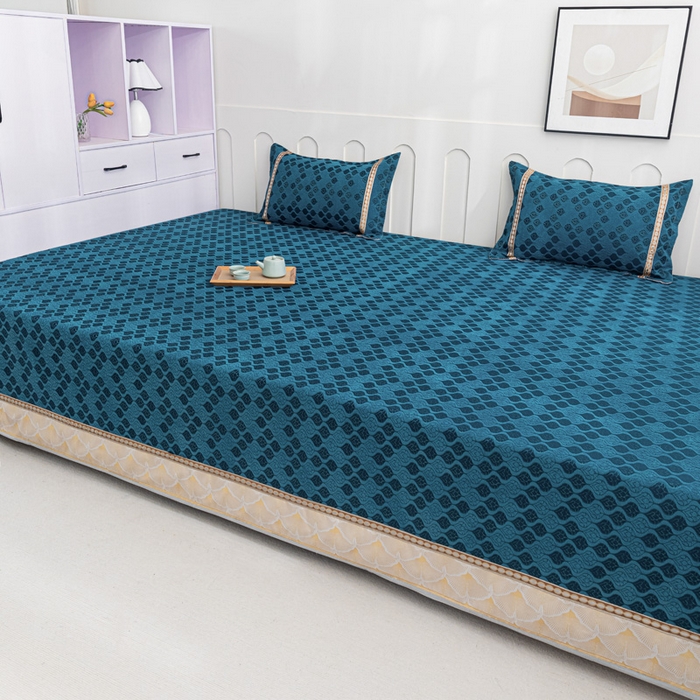 91家纺网 家纺一手货源 找家纺 2025新款高密雪尼尔复合炕盖榻榻米炕垫-XK3732-XK3598-XK3593-XK3595 XK3595绿