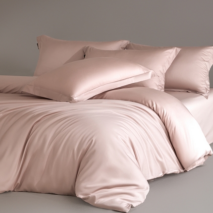 618家纺 2025新款50S100支全棉四件套 虾粉