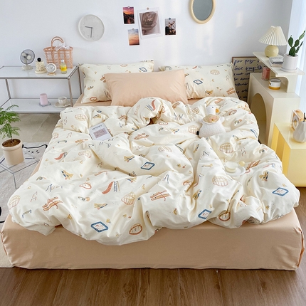 91家纺网 家纺一手货源 找家纺 尺素 2025新款ins风博主系列全棉四件套 童心未泯