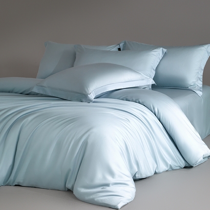 618家纺 2025新款50S100支全棉四件套 冰蓝
