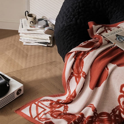 2025新款羊毛混纺欧式提花毯-沃格最低零售价168元 沃格-红色