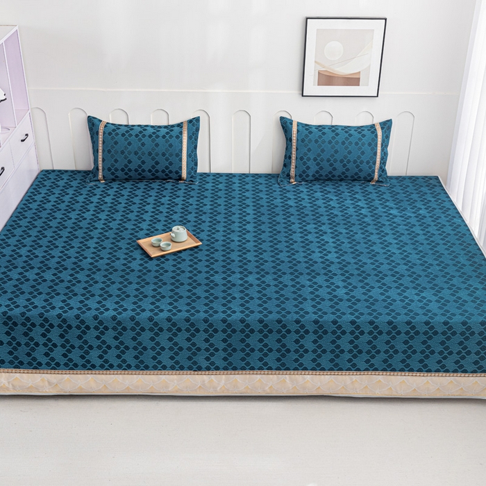 91家纺网 家纺一手货源 找家纺 2025新款高密雪尼尔复合炕盖榻榻米炕垫-XK3732-XK3598-XK3593-XK3595 XK3595绿