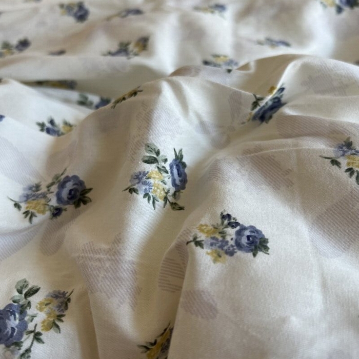 91家纺网 家纺一手货源 找家纺 棉生活家纺 2025新款全棉小清新花边款蕾丝四件套 夏日之约　蓝