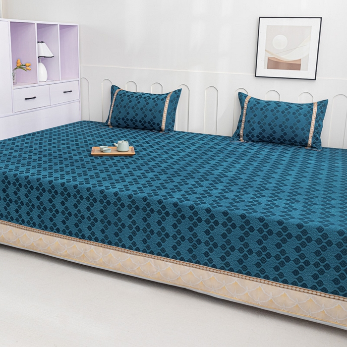 91家纺网 家纺一手货源 找家纺 2025新款高密雪尼尔复合炕盖榻榻米炕垫-XK3732-XK3598-XK3593-XK3595 XK3595绿