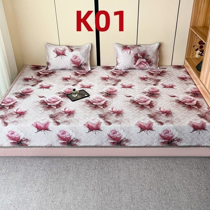 91家纺网 家纺一手货源 找家纺 （总）2025新款带花纯棉绗缝炕盖榻榻米炕垫K01-K11