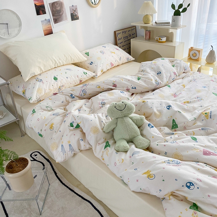 91家纺网 家纺一手货源 找家纺 尺素 2025新款ins风博主系列全棉四件套 你与星河