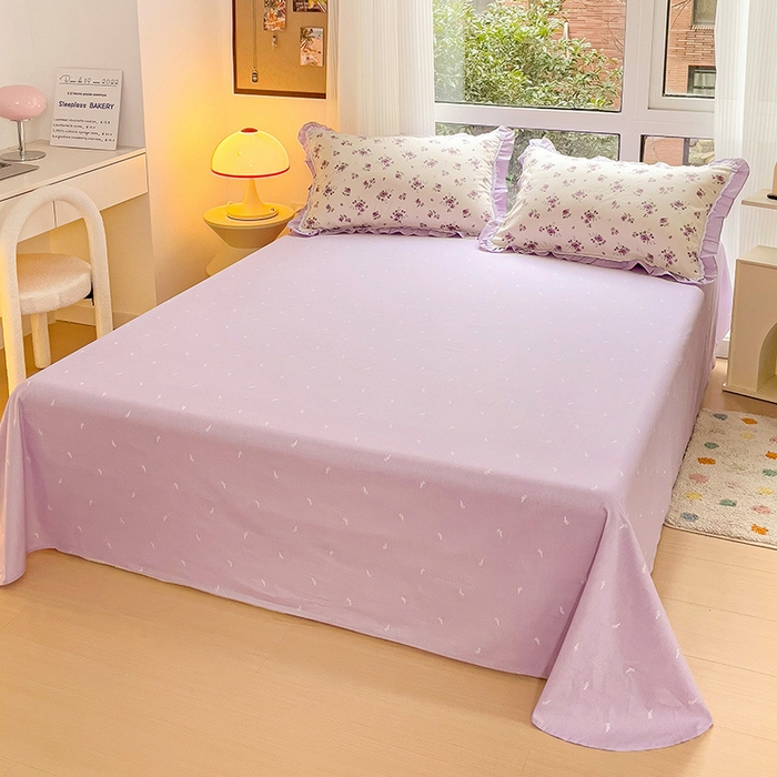 91家纺网 家纺一手货源 找家纺 棉生活家纺 2025新款全棉小清新花边款蕾丝四件套 洛潇