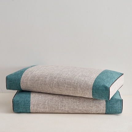 91家纺网 家纺一手货源 找家纺 2025新款荞麦竹节麻方枕竹节麻方枕-绿