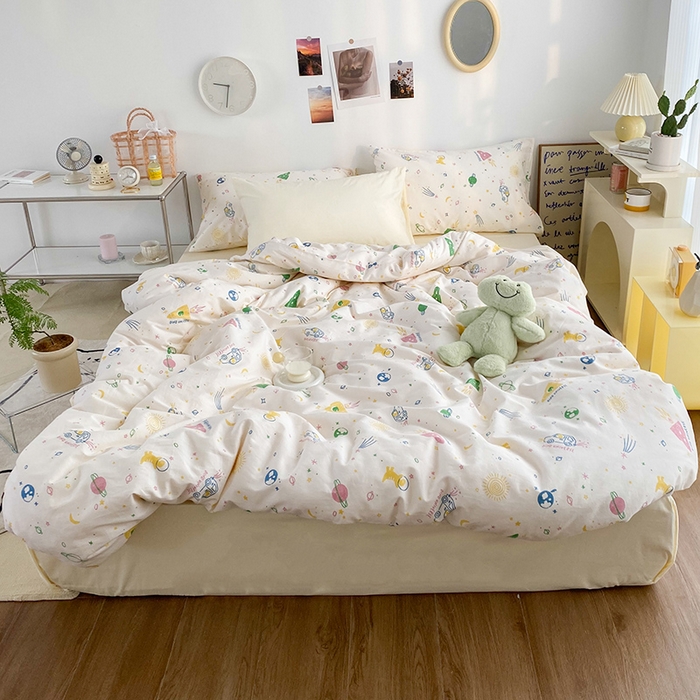 91家纺网 家纺一手货源 找家纺 尺素 2025新款ins风博主系列全棉四件套 你与星河