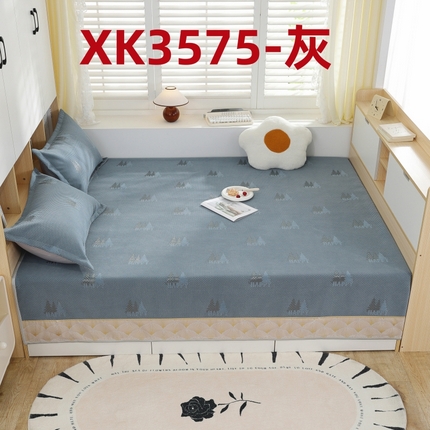 91家纺网 家纺一手货源 找家纺 2025新款高密雪尼尔复合炕盖榻榻米炕垫XK3568-XK3575 XK3575灰