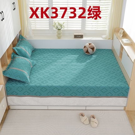 2025新款高密雪尼尔复合炕盖榻榻米炕垫-XK3732-XK3598-XK3593-XK3595 XK3732绿