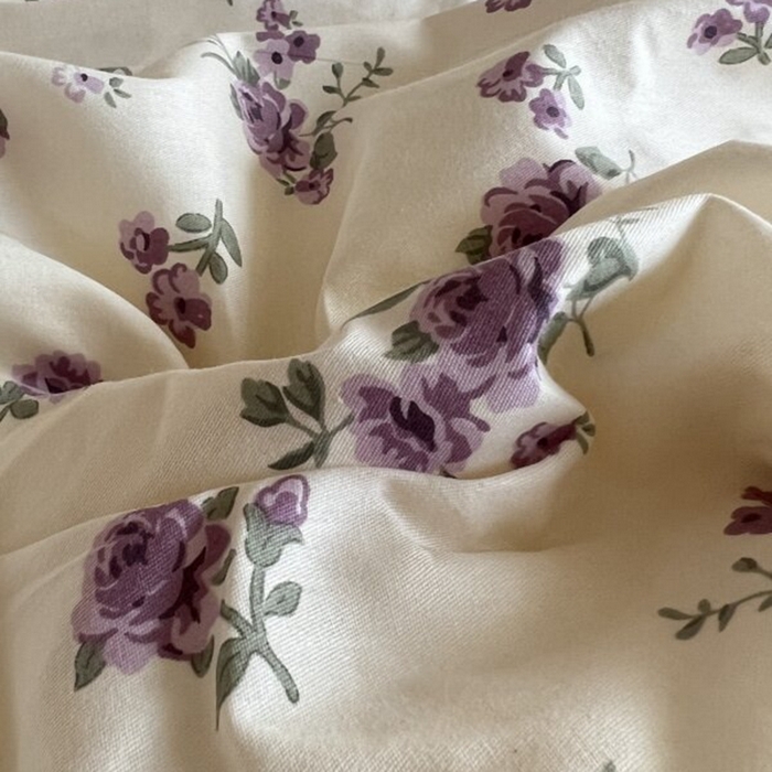 91家纺网 家纺一手货源 找家纺 棉生活家纺 2025新款全棉小清新花边款蕾丝四件套 洛潇