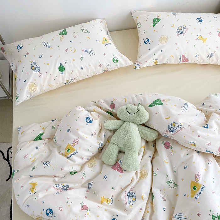 91家纺网 家纺一手货源 找家纺 尺素 2025新款ins风博主系列全棉四件套 你与星河