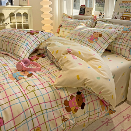 91家纺网 家纺一手货源 找家纺 （总）花伞家居 2025新款直播网销斜纹加厚磨毛印花植物羊绒四件套