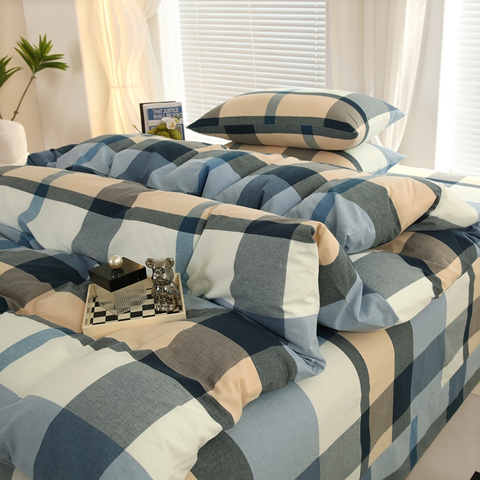 91家纺网 家纺一手货源 找家纺 金纱玉纺家纺 2024新款全棉水洗棉四件套巴克曼-兰