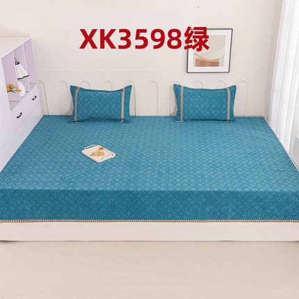 2025新款高密雪尼尔复合炕盖榻榻米炕垫-XK3732-XK3598-XK3593-XK3595 XK3598绿