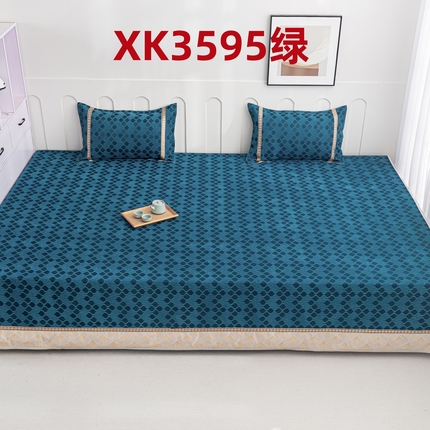 2025新款高密雪尼尔复合炕盖榻榻米炕垫-XK3732-XK3598-XK3593-XK3595 XK3595绿