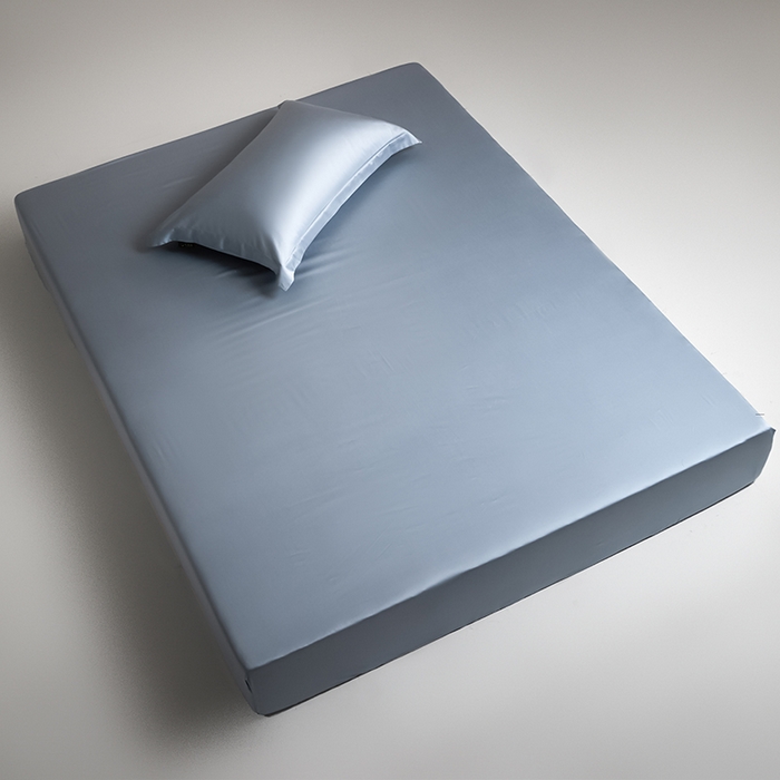 91家纺网 家纺一手货源 找家纺 618家纺 2025新款50S100支全棉单品系列-单床笠 灰蓝