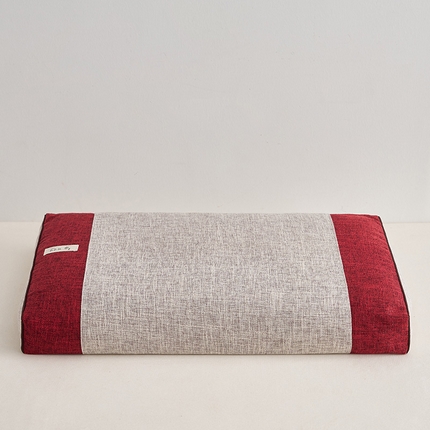 91家纺网 家纺一手货源 找家纺 2025新款荞麦竹节麻方枕竹节麻方枕-红