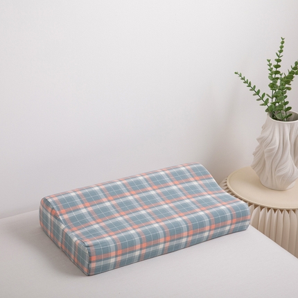 91家纺网 家纺一手货源 找家纺 2025新款全棉色织水洗零压记忆棉枕芯单人学生枕头 蓝大格